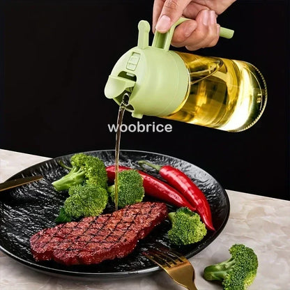 2-in-1 Glass Oil Dispenser & Sprayer | Leakproof, Non-Slip Kitchen Mister