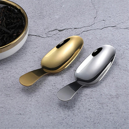 Mini Stainless Steel Spoons Kitchen Spice Condiment Spoon Sugar Tea Coffee Scoop Short Handle Wood Kids Spoon Kitchen Gadgets