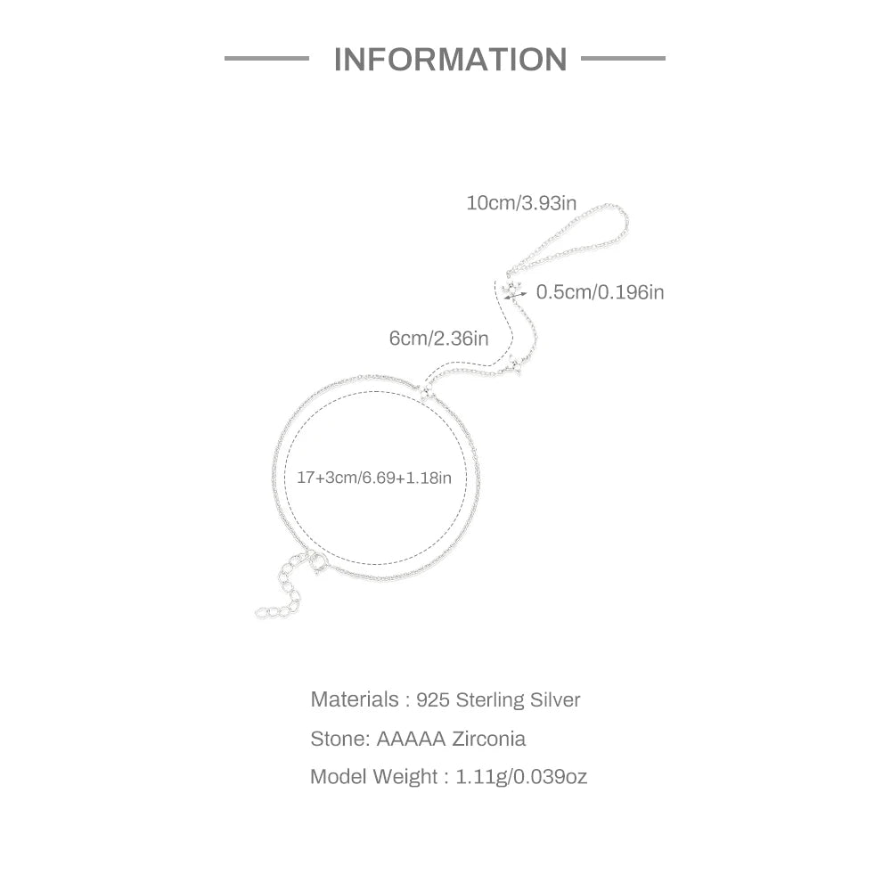 Aide 925 Sterling Silver Fine Jewelry Geometric Lucky Flower CZ Sparking Zircon Bracelets For Women Hand Chain Bracelets Jewelry