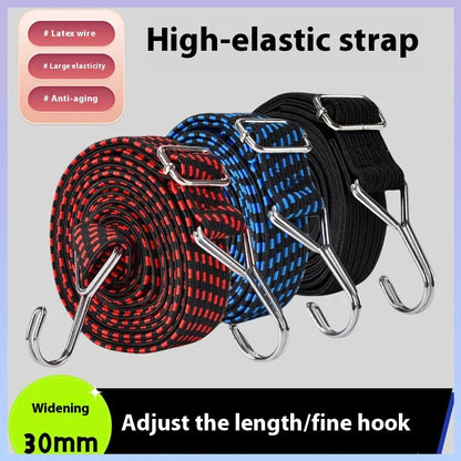 NewElastic Binding Tape Binding Tape Hook Elastic Rope Rubber Band Motorcycle Rear Shelf Bicycle Car Transportation Luggage Rope