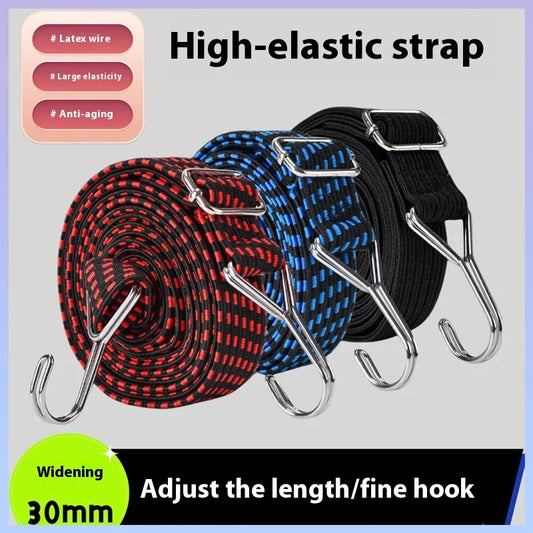 NewElastic Binding Tape Binding Tape Hook Elastic Rope Rubber Band Motorcycle Rear Shelf Bicycle Car Transportation Luggage Rope