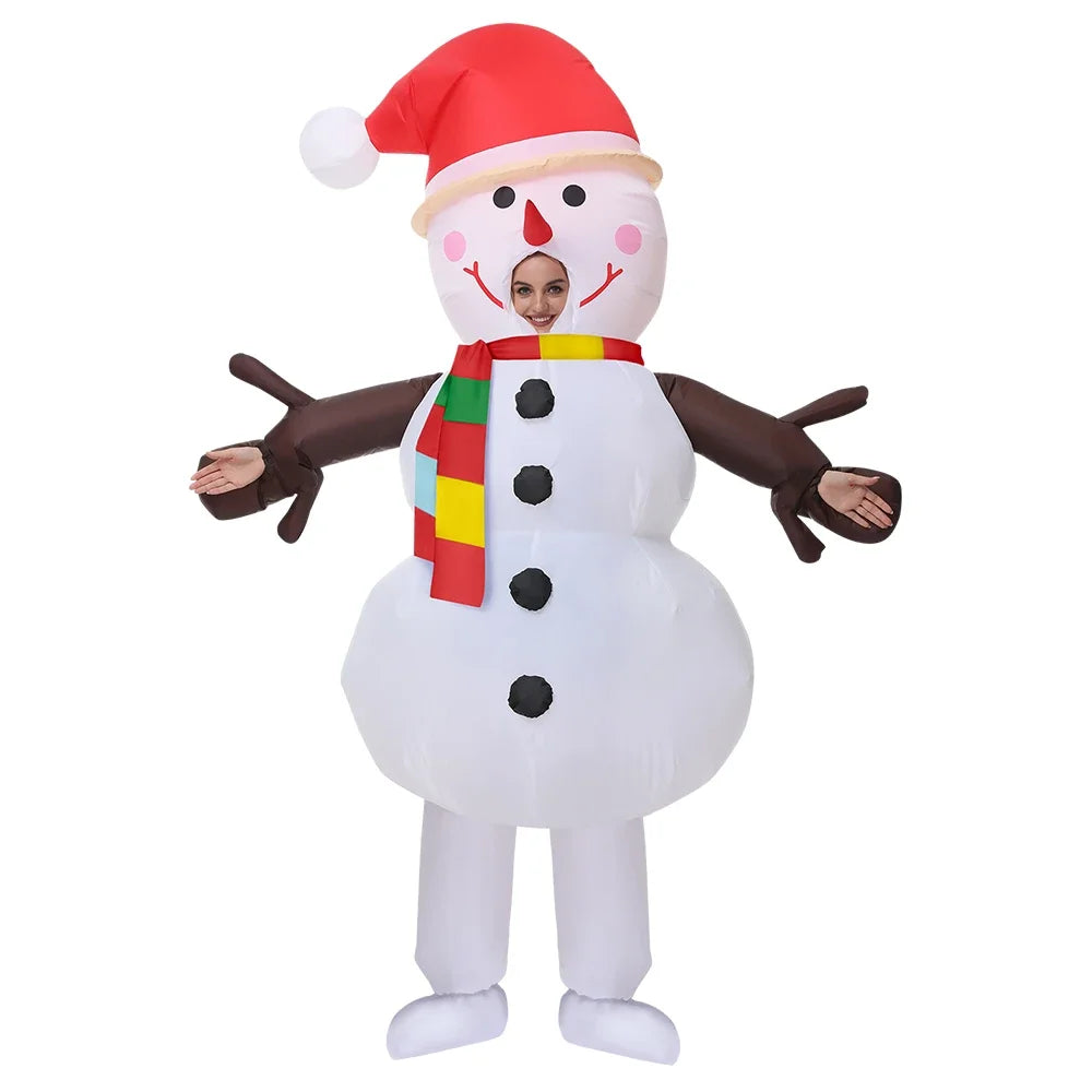Christmas Inflatable Costume Santa Claus Snowman Gingerbread Tree Adult  Party Masquerade Role Play Holiday Gift