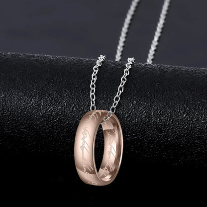 King of Necklace Stainless Steel Necklace Ring Fit Movie Jewelry Lord Of The Necklace 3.0 Square Thick Pearl Chain Hip-Hop