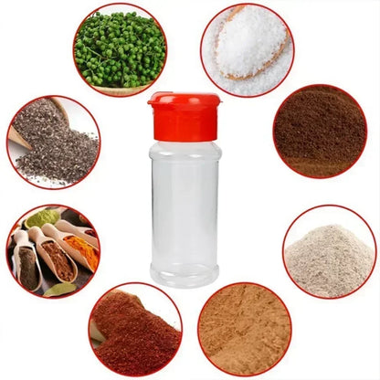 Compact Plastic Spice Shaker Bottles – Portable 100ml Seasoning Jars for Kitchen & BBQ