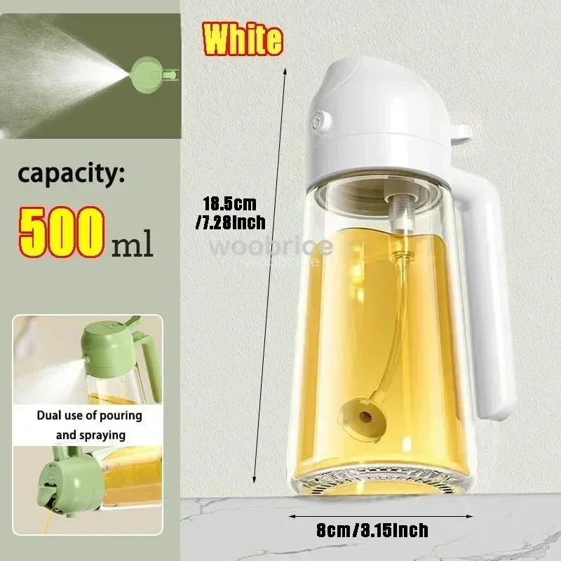2-in-1 Glass Oil Dispenser & Sprayer | Leakproof, Non-Slip Kitchen Mister