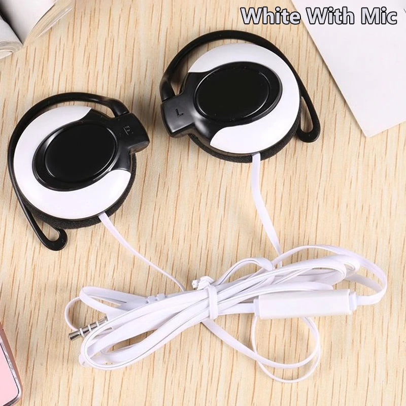 Wired Headphones Stereo 3.5MM Ear Hook Music Game Earphone With Mic For Mobile Phone PC Laptop Mp3 Mp4 Wired Headset