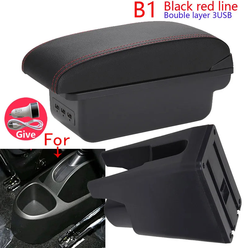 For Citroen C1 Armrest Box For Peugeot 107 Toyota Aygo BJ Armrest Car Accessories Store box Interior detail Simple installation