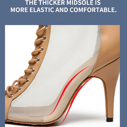 Women’s Latin Dance Shoes – High Heel Ballroom Salsa Practice Shoes with Soft Sole