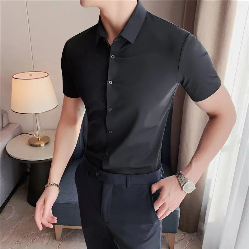 Men’s Ultra Stretch Short Sleeve Shirt – Breathable Business Casual
