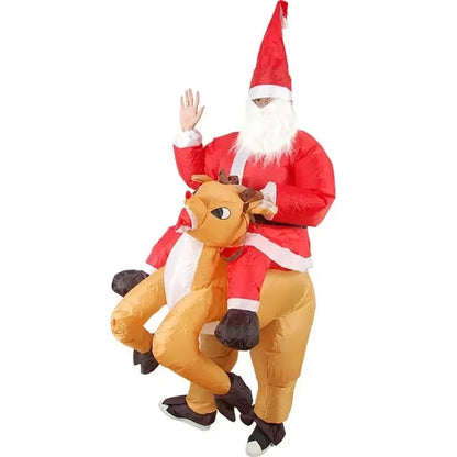 Christmas Inflatable Costume Santa Claus Snowman Gingerbread Tree Adult  Party Masquerade Role Play Holiday Gift