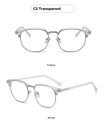 XJiea 2024 Photochromic Anti-blue Light Glasses Men Fashion Rectangle Semi Rimless Eyewear For Women Office Computer Goggle