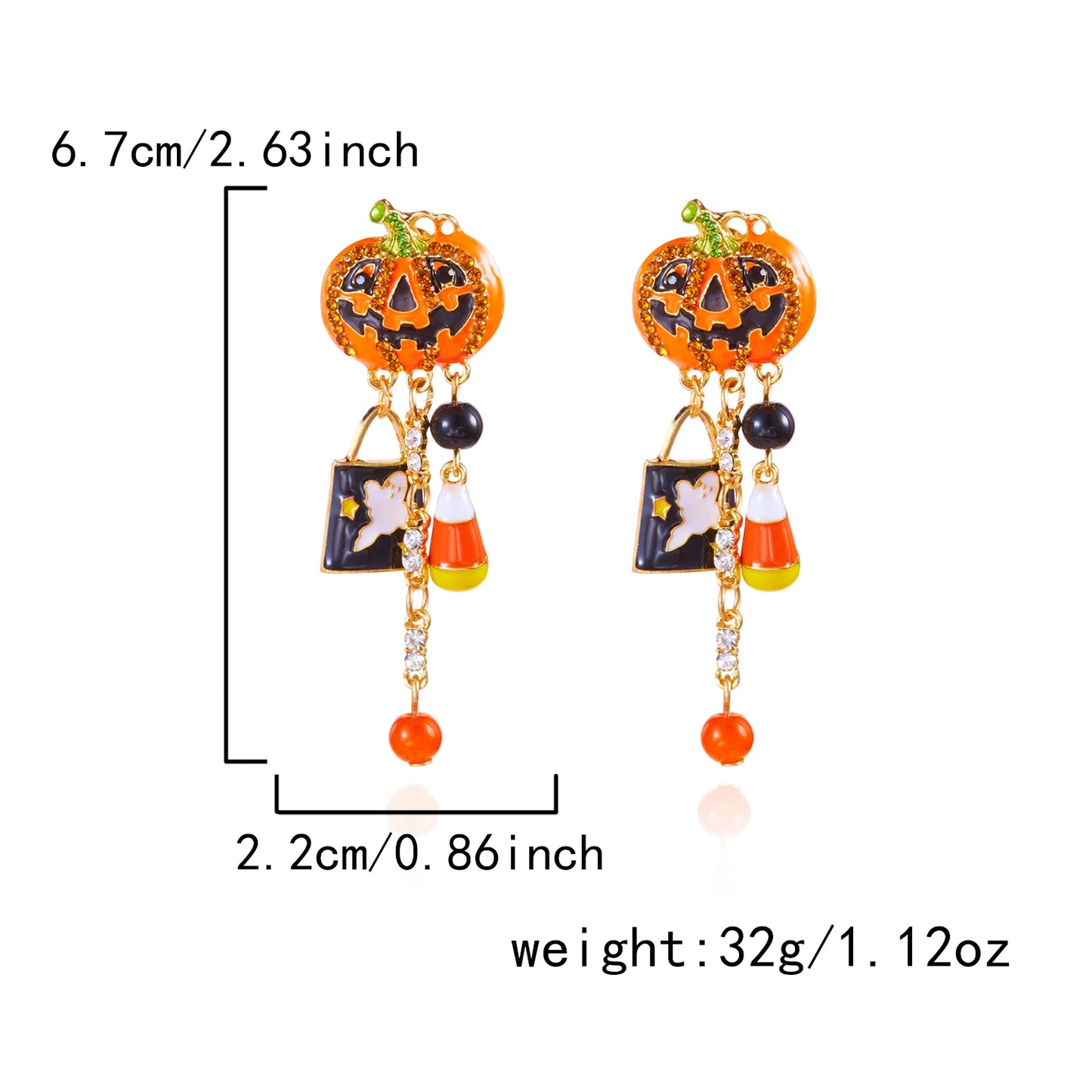 Cute Halloween Dangle Earrings for Women Cartoon Pumpkin Ghost Spider Drop Oil Earring Party Statement Jewelry Accessory