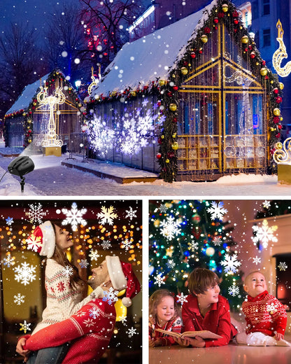 Christmas Projector Lights Outdoor, Snowflakes Projection Outside,Waterproof LED Landscape Christmas Light for Party Xmas light
