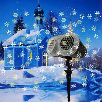 Christmas Snowfall Projector Light Owl Shape Outdoor Highlight Landscape Dynamic LED Snowflake Projection Lamp for New Year Lamp