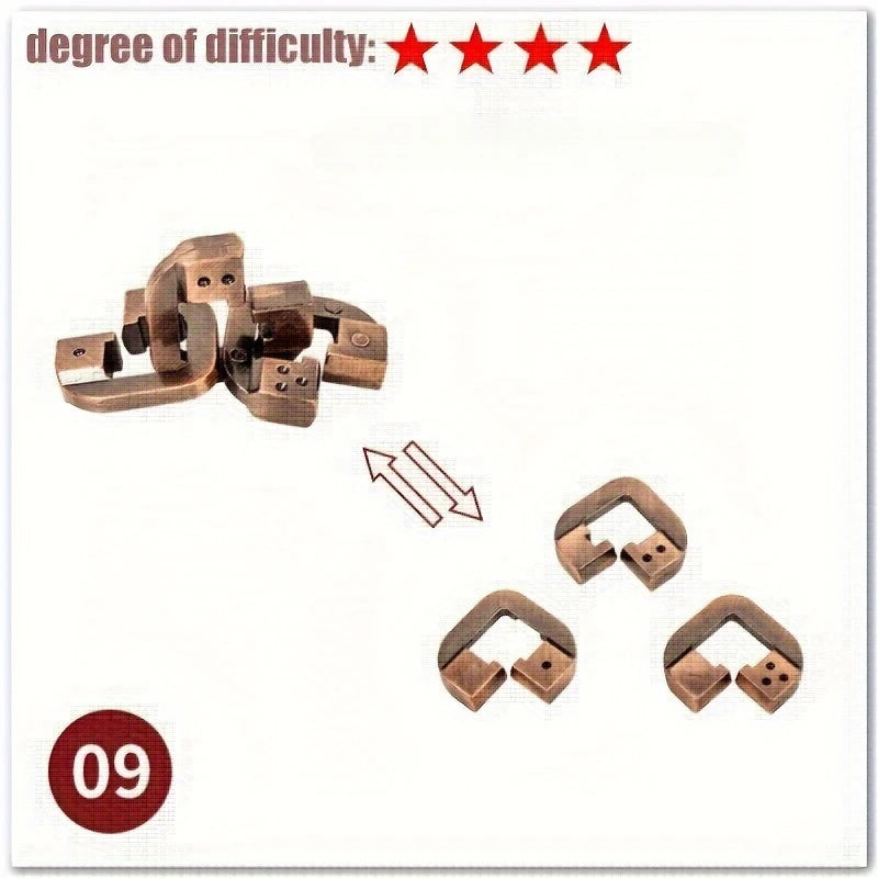 A classic intellectual metal puzzle toy, a difficult educational game toy for Christmas, Thanksgiving and birthday gifts