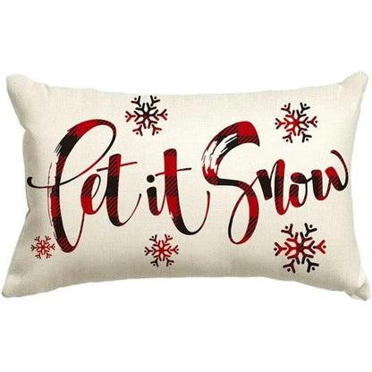New Christmas style simple letter double-sided printed linen pillow for home decoration, sofa waist pillowcase