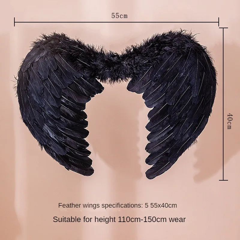 White Angel Feather Wings Festival PartyDecoration Props Scene Decoration Children Adult VictoriasSecret Fashion ShowPerformance