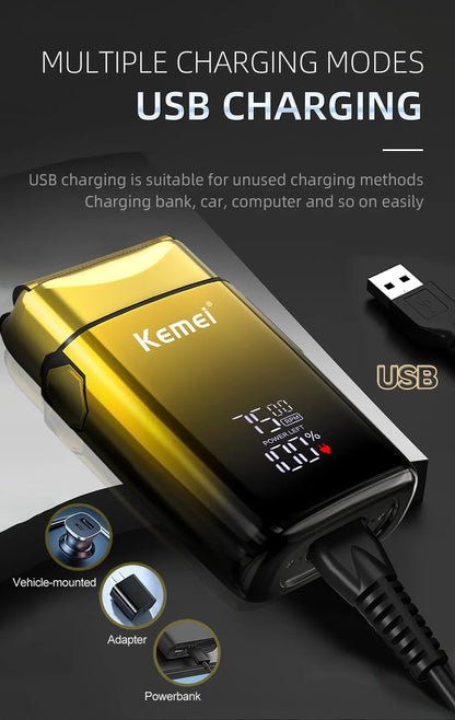Kemei TX10 Electric Shaver Hair Rechargeable Beard Foil Razor For Men Bald Head Shaving for Men Machine