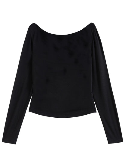 Women's Slim Fit Wool Blend Long Sleeve Top – Spring Office Style