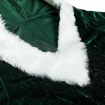 Women Christmas Suit Costumes Adults Lady Slim Fit Hooded Sexy Velvet Female Santa Claus Cosplay Xmas Party Fancy Dress Cosplay