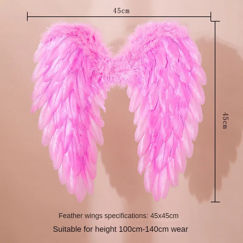 White Angel Feather Wings Festival PartyDecoration Props Scene Decoration Children Adult VictoriasSecret Fashion ShowPerformance