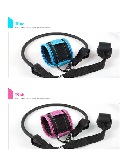 LOOGDEEL TPE Resistance Bands Ankle Straps Fitness D-Ring Support Ankle Cuffs Yoga Band Gym Guard Leg Strength Safety Extensions
