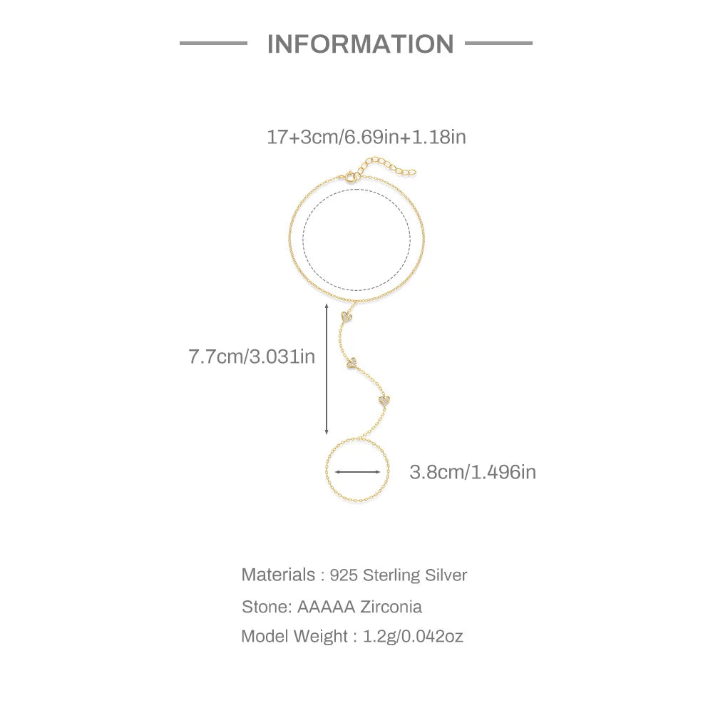 Aide 925 Sterling Silver Fine Jewelry Geometric Lucky Flower CZ Sparking Zircon Bracelets For Women Hand Chain Bracelets Jewelry