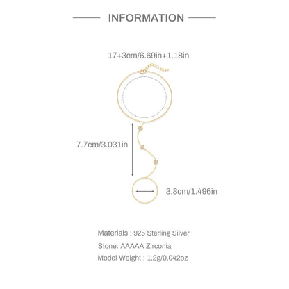 Aide 925 Sterling Silver Fine Jewelry Geometric Lucky Flower CZ Sparking Zircon Bracelets For Women Hand Chain Bracelets Jewelry