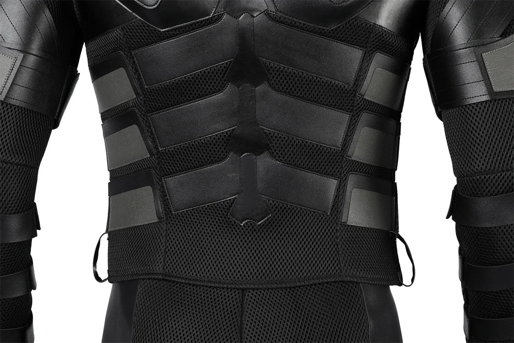 Superhero Bruce Wayne  High Quality Movie Dark Knight Bat Cosplay  Battle Costume Outfit Man Vest Cloak Mask Halloween Carnivl