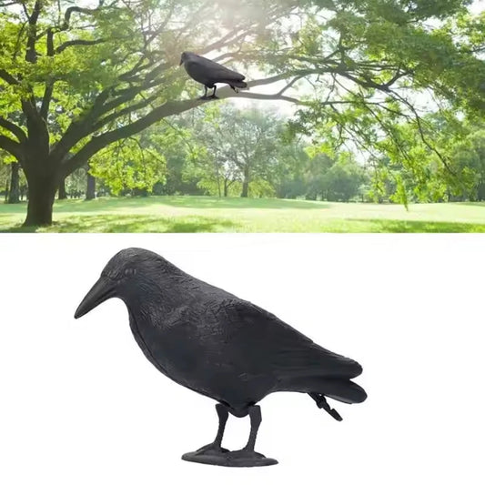 1PC Crow Decoration Simulation Plastic Crow Decoration With Footposts Courtyard Garden