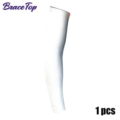 BraceTop 1 PC Sports Cooling Arm Sleeves for Men Women, Outdoor UV Protection Sleeves for Basketball Football Volleyball Cycling
