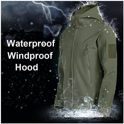 Men's Winter Autumn Softshell Fleece Jackets Waterproof Outdoor Fishing Hiking Hunting Thermal Camping Cargo Coats Warm M-5XL