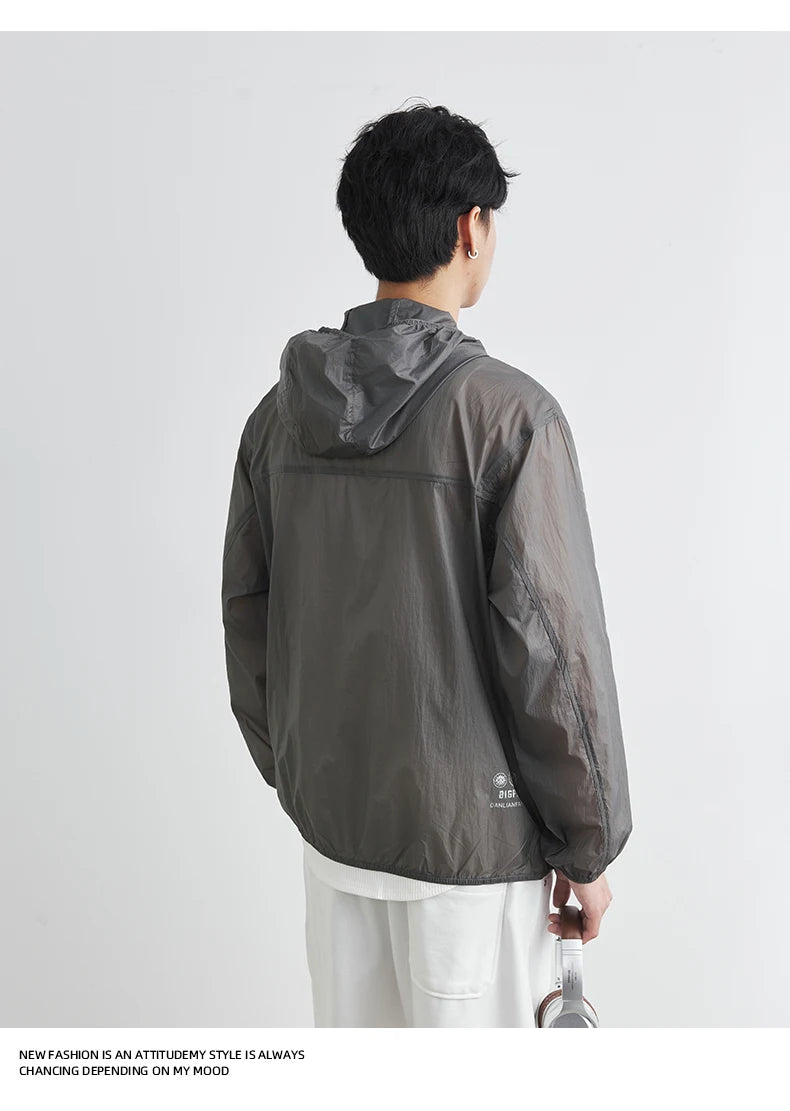 Men’s UPF 50+ Ice Silk Sun Protection Jacket – Lightweight, Breathable, Summer UV Hoodie