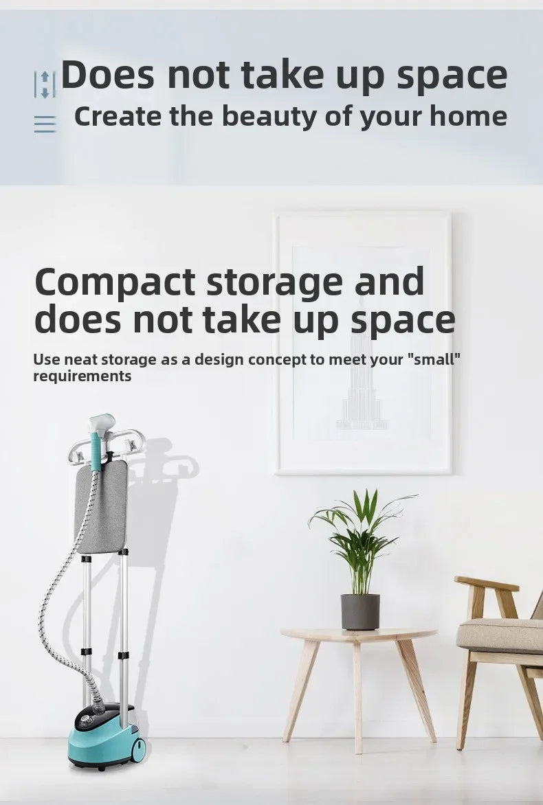 EU Handheld Double Rod Home Garment Steamer Equipment Standing Steam Iron Vertical Fast Heating Clothes Drying Ironing Machine