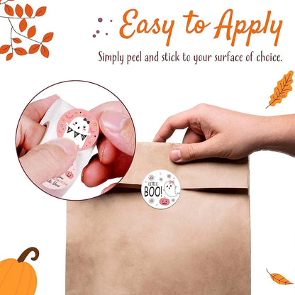 500pcs Cute Halloween Ghost Sticker, 2.5cm White Ghost Label for Envelope Gift Card Candy Bag Party Supplies