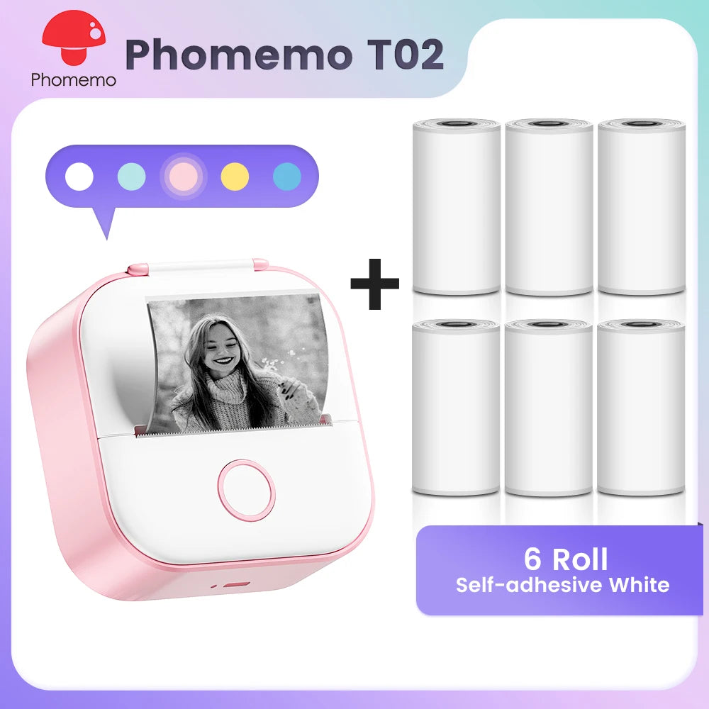 Phomemo T02 Mini Pocket Printer – Bluetooth Thermal Label Maker