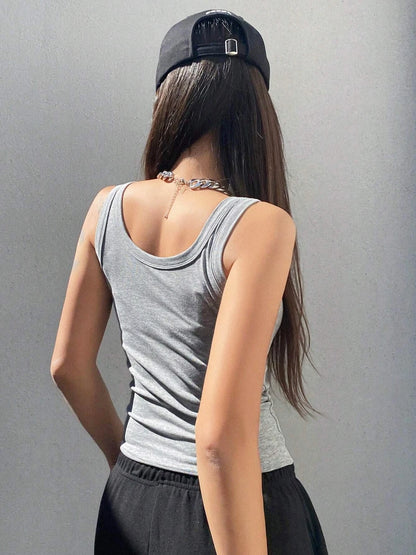 Underlay Beautiful Back Knitted Camisole Vest Paired With Women Summer Breast Covering 2024 New Cotton Sleeveless Outerwear Top