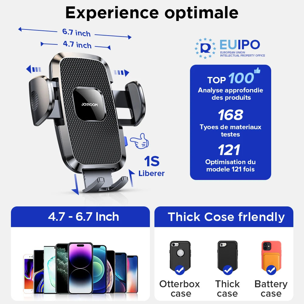 Joyroom 360° Long Arm Car Phone Holder Universal Air Vent GPS Stand Rotating Dashboard Mobile Cell Support For iPhone Samsung