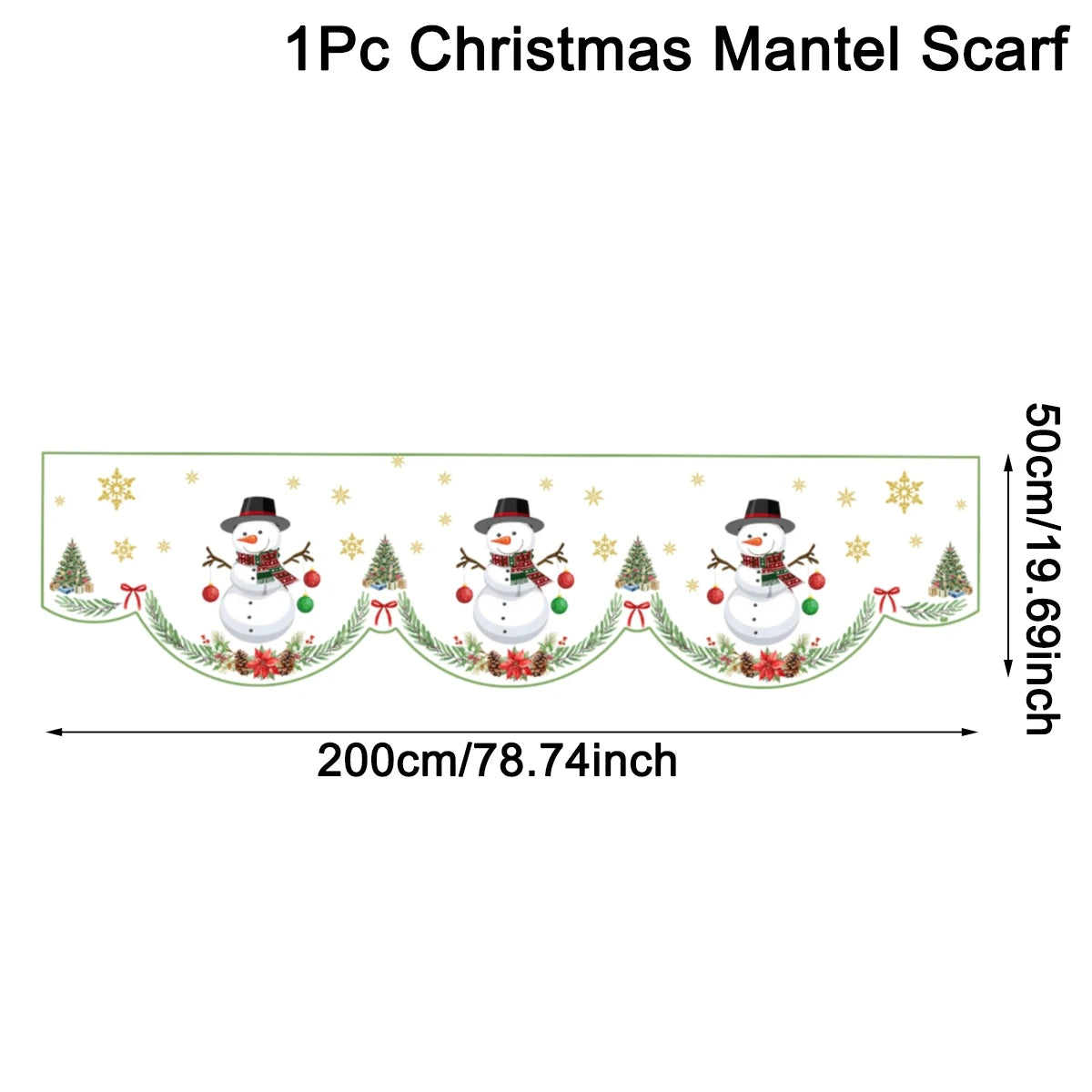 Christmas Santa Snowman Fireplace Mantel Scarf Christmas Decorations for Home 2025 Living Room Xmas Navidad New Year Gifts 2026