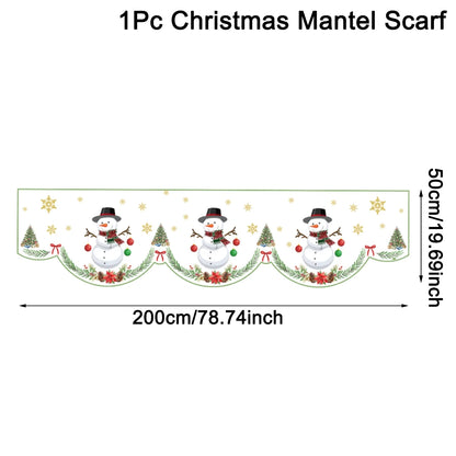 Christmas Santa Snowman Fireplace Mantel Scarf Christmas Decorations for Home 2025 Living Room Xmas Navidad New Year Gifts 2026