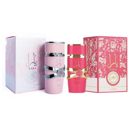 Lattafa Yara 2 Piece Set for Women – Floral, Fruity, Vanilla 2PCS Eau de Parfum Gift Set for Women (Yara & Yara Candy,2 x 3.4OZ)