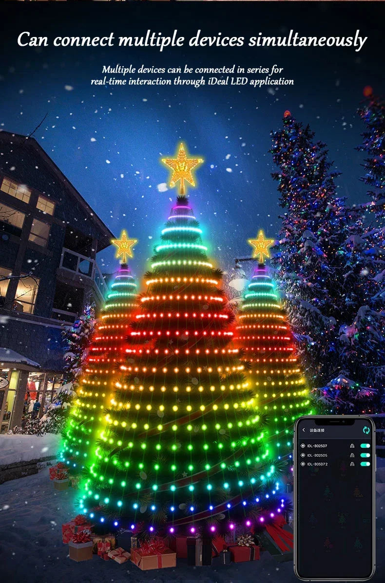 2.1M LED Christmas Tree Decorative Light Lntelligent IDeal LED APP Application Control DIY Lmage Light String for Quick Shipping
