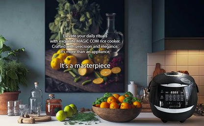MAGiC COM rice cooker, 10Cup(Uncooked) 20cup(Cooked) Family-Sized,Steamer with Non-Stick Inner Pot,Delay Timer & Keep Warm,Black