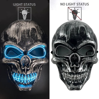 Halloween Skull Skeleton Head Headwear Horror Party Mask Light Up In The Dark Night Disguise Glowing Purge Mask For Halloween