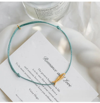 VENTFILLE 925 Sterling Silver Koi Fish Anklet Rope for Women Girl Cute Fashion Summer Jewelry Dropshipping Wholesale