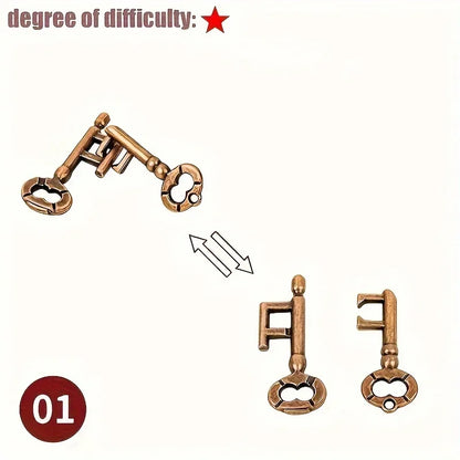 A classic intellectual metal puzzle toy, a difficult educational game toy for Christmas, Thanksgiving and birthday gifts