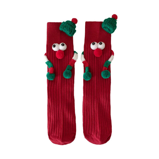 1pc Women'S Christmas Socks Cute No Magnetic Middle Tube Cartoon  Socks Middle Tube Socks Funny Socks 여성양말 Gift