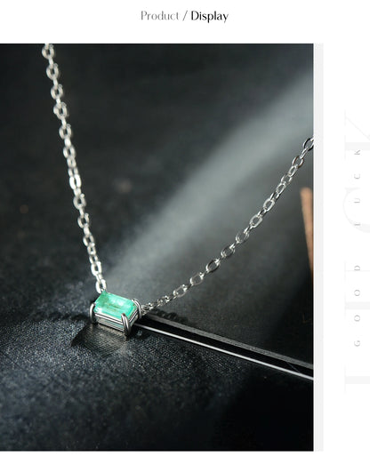 Modian Authentic 925 Sterling Silver Green Tourmaline Necklace Pendant for Women Fashion Bijoux Wedding Statement Jewelry Gifts