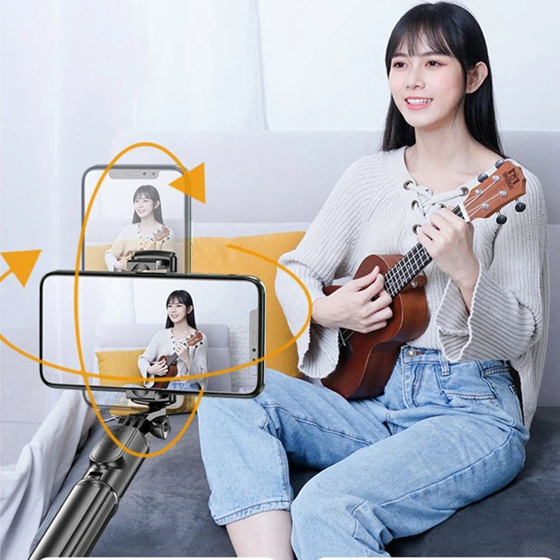Bluetooth Selfie Stick Tripod with Remote – Compatible with iPhone & Android