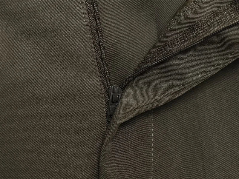 Women's Long Pants 2025 Autumn New Arrivals Military Green Pleated Loose Wide-Leg Pants Casual Fashion Stylish and Versatile